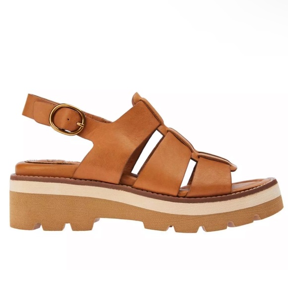 Sofft Women's Patrina platform leather sandals, Tan, Size 8 - Picture 1 of 9